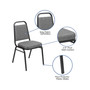 Trapezoidal Back Stacking Banquet Chair with 2.5" Thick Seat in Gray Fabric - Silver Vein Frame