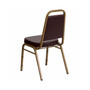 Trapezoidal Back Stacking Banquet Chair with Brown Vinyl