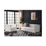 Helaire Tufted Leather Armchair  in Charcoal Gray