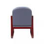 Mahogany Wood Mid-Back Guest Chair W/ Sled Base