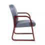 Mahogany Wood Mid-Back Guest Chair W/ Sled Base