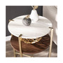 Valera Round End Table with Faux Marble Top