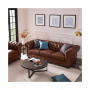 Alexandon Leather Chesterfield Tufted Sofa with Roll Arm
