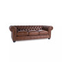 Alexandon Leather Chesterfield Tufted Sofa with Roll Arm