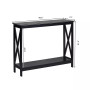 2-Tier Console Table x-Design Bookshelf Sofa Side Accent Table