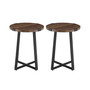 Modern Industrial 2-Piece Metal Wrap Side Table Set