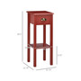 30" Elegant Narrow Accent End Bedside Sofa Table w/ Storage Drawer, Red