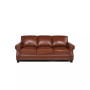 Willison Italian  Leather Sofa with Nailhead Trim in Camel Brown