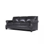 Willison Italian  Leather Sofa with Nailhead Trim in Camel Brown