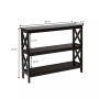 3-Tier Console Table x-Design Bookshelf Sofa Side Accent Table
