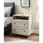 Curved Open Top 2 Drawer End Table with USB