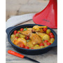 French Enameled Cast Iron 12" Tajine with Ceramic Cone Lid