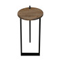 Sundial Contemporary Round End Table with Solid Red Oak Top