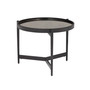Home Estrade Modern 22" Round Side Table in Black / Antiqued Mirror