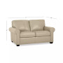Orid 59" Leather Roll Arm Loveseat, Created for Macy's