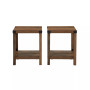 Farmhouse 2-Piece Metal-X Side Tables with Lower Shelf Set