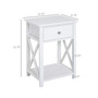 22" Traditional Wood Accent End Table With Storage Drawer, Flat White