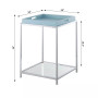 Palm Beach End Table with Shelf And Removable Trays