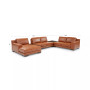 Darrium 5-Pc. Leather Chaise Sectional with Corner Table & Console, Created for Macy's