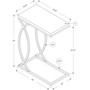 Chrome Metal Edgeside Accent Table in Dark Taupe