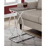 Chrome Metal Edgeside Accent Table in Dark Taupe