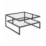 Royal Crest Stripes 2 Tier Glass Coffee Table