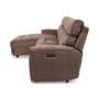 Hutchenson 3-Pc. Fabric Chaise Sectional with Power Recliner and Power Headrest