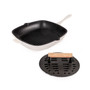 Neo Enameled Cast Iron 2 Piece Grill Pan and Slotted Steak Press Set