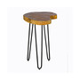 Hairpin Natural Live Edge Wood with Metal 20" Round End Table