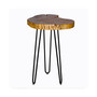 Hairpin Natural Live Edge Wood with Metal 20" Round End Table