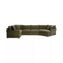 Wrenley 170" 3-Pc. Fabric Sectional Full Sleeper Cuddler Chaise Sofa