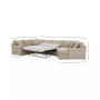 Wrenley 170" 3-Pc. Fabric Sectional Full Sleeper Cuddler Chaise Sofa