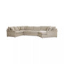 Wrenley 170" 3-Pc. Fabric Sectional Full Sleeper Cuddler Chaise Sofa