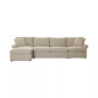 Wrenley 134" 3-Pc. Fabric Sectional Chaise Sleeper Sofa