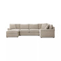 Wrenley 138" 4-Pc. Fabric Modular Chaise Sleeper Sectional Sofa