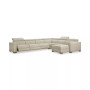Nevio 6-pc Leather Sectional Sofa with Chaise, 3 Power Recliners and Articulating Headrests