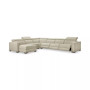 Nevio 6-pc Leather Sectional Sofa with Chaise, 3 Power Recliners and Articulating Headrests