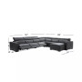 Nevio 6-pc Leather Sectional Sofa with Chaise, 3 Power Recliners and Articulating Headrests