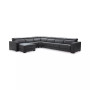 Nevio 6-pc Leather Sectional Sofa with Chaise, 3 Power Recliners and Articulating Headrests