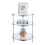 Royal Crest 3 Tier Round Glass End Table