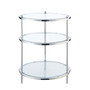 Royal Crest 3 Tier Round Glass End Table