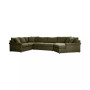 Wrenley 170" 3-Pc. Fabric Sectional Cuddler Chaise Sofa