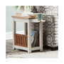 Savannah Chairside Magazine End Table with Pull-out Shelf, Ivory with Natural Wood Top