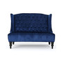 Leora Modern Glam Tufted Wingback Loveseat