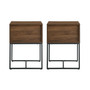 Modern Slat Door Side Table Set, 2 Piece