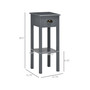 30" Elegant Narrow Accent End Bedside Sofa Table w/ Storage Drawer, Grey