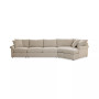 Wrenley 166" 3-Pc. Fabric Cuddler Chaise Sectional Sofa