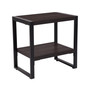 Wood Grain Finish End Table With Metal Frame