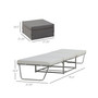 2 In 1 Sofa Bed, Convertible Guest Sleeper Bed with Thick Padded Sponge and Storage Box for Small Room, Living Room, Grey