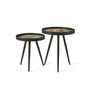 Set of 2 Nesting Lamp Table with Polygonal Star Pattern Tray Top